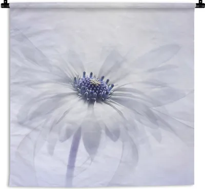 Produktbild von MuchoWow® Wandteppich Wandbehang Blume - Abstrakt - Weiß 90x90 cm Tapisserie Dekoration Wandtuch - Wandaufhänger