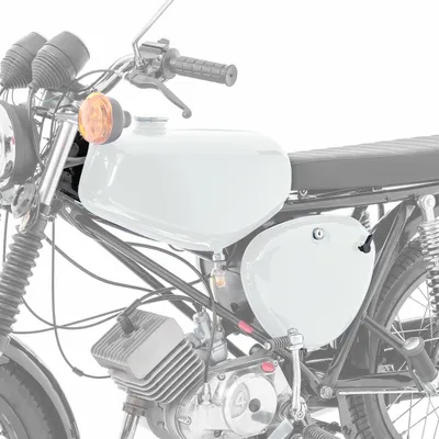 Image de Réservoir / réservoir d'essence pour Simson S51 / S50 / S70 avec couvercle latéral blanc
