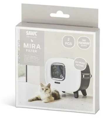 Productafbeelding van Kattenbakfilters, 2 stuks, Savic, voor Mira de Luxe, zwart, 12x12x1 cm