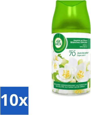 Image de Air Wick Freshmatic – Désodorisant – Recharge automatique – Jasmin et fleurs blanches – 250 ml - Pack économique - 10 pièces