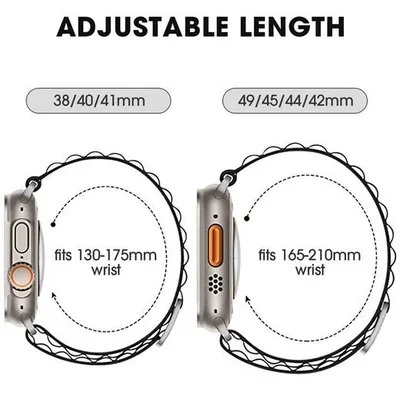 Produktbild von Smartwatch-Armband Alpine Loop Armband Kompatibel mit Apple Watch für Damen Herren38mm 40mm 41mm Uhrenarmbänder für iWatch 8/7/6/5/4/3/2/1/Ultra/SE