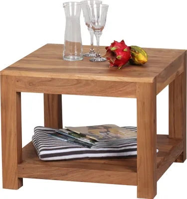 Produktbild von Wohnling Massivholz MUMBAI Akazie Couchtisch 60x60x45CM Wohnzimmertisch Beistelltisch