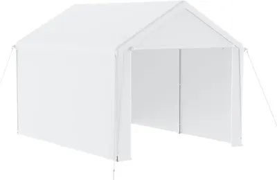 Productafbeelding van Partijtent, grote carport, garagetent, autotent, overkapping voor garage, opslagtent, UV-bestendig, waterdicht, beschutting met rolluikraam (3x4 m, wit)