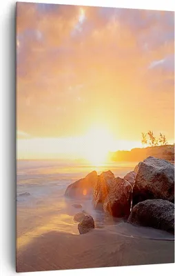 Produktbild von Bild auf Leinwand - Leinwandbild - Einteilig - Meer Strand Felsen - 80x120cm - Wand Bild - Wanddeko - Wandbilder - Leinwanddruck - Wanddekoration - Leinwand bilder - Wandbild - PA80x120-3649