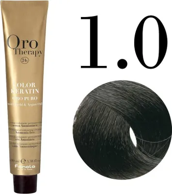 Produktbild von Fanola Oro Therapy 1.0 Black, Schwarz, Black, Frauen, 100 ml, Alle Haare, Farbspeichernd, Lang anhaltend, Glanz, Weichmachend