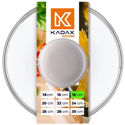 Produktbild von KADAX Glasdeckel mit Silikongriff "Tolfa", hitzebeständiger Kochtopfdeckel, 18 cm