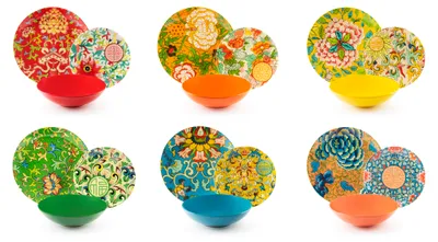 Zdjęcie produktu dla Zestaw naczyń Excelsa 18-częściowy La Via Della Seta porcelana kolorowa