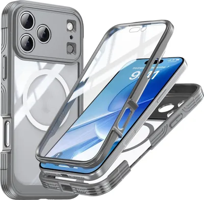 Immagine prodotto di Per Apple iPhone 17 Pro MagSafe Magnetic 360 Full Body Hybrid Case Bumper Grigio