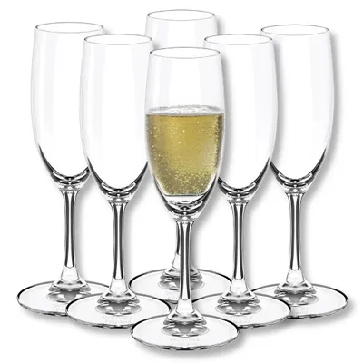 Image de Flûtes à champagne Wilmax 230 ml en cristal transparent, lot de 6 WL-888027/6A