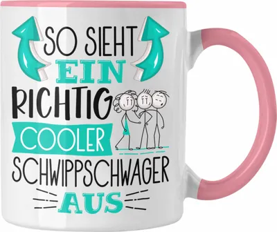 Produktbild von Trendation - Schwippschwager Tasse Geschenk So Sieht Ein RIchtig Cooler Schwippschwager Aus Geschenkidee Lustiger Spruch Geburtstag Becher Kaffeetasse (Rosa)