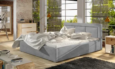 Produktbild von Polsterbett 160x200 BELLVARO 2 - hellgrau