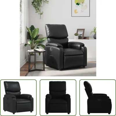 Produktbild von The Living Store Relaxsessel Schwarz Kunstleder