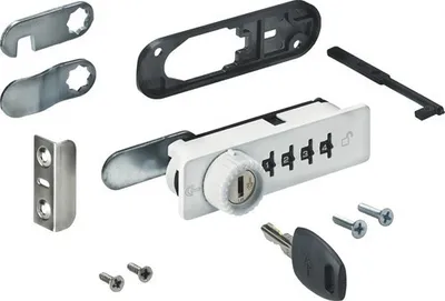 Produktbild von Zahlenschloß mit Riegel rechts weiß