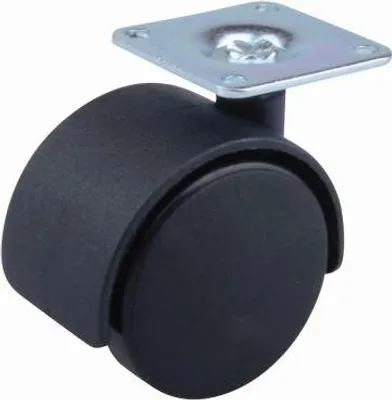 Produktbild von 50-mm-Möbelrolle mit schwarzer Platte