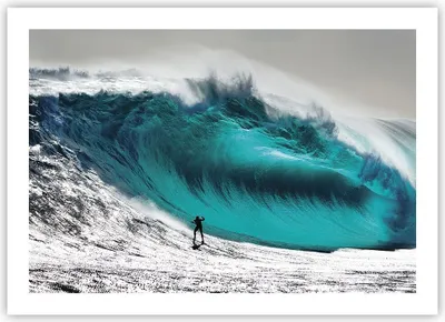 Produktbild von Poster - Poster ohne Rahmen - Surfen Welle Türkis - 70x50 cm - Wand Bild - Wanddeko - Wandbilder - Kunstposter - Wandposter - Bilder - Kunstdruck - Wanddekoration - Wandbild - P2XAA70x50-4351