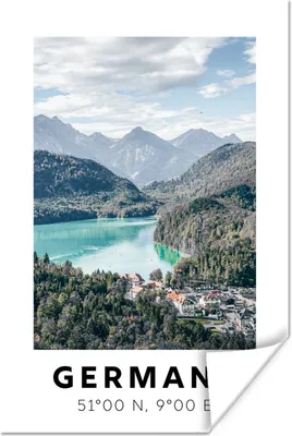 Produktbild von MuchoWow® Poster Deutschland - Wasser - Wald 40x60 cm - Plakate für die Wand - Poster Babyzimmer