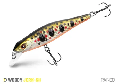 Produktbild von DELPHIN WOBBY JERK-SH, Suspender-Jerkbait, 8cm, RAINBO, 6,5 g / 8 cm, 1Stk., 101007007