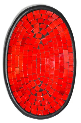 Produktbild von Deko - Schale Glasmosaik oval rot 25 cm