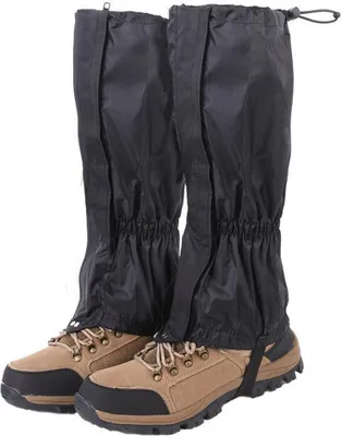 Produktbild von Gamaschen für den Außenbereich, verstellbar, wasserdicht, atmungsaktiv, Beinschutz, Gamasche für Schneestiefel, Leggings, Gamasche für Wandern im Freien, Skifahren, Klettern (schwarz)