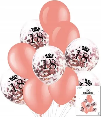 Image de Jeu De Ballons Avec Confettis Or Rose Pour La Célébration Du 18Ème Anniversaire Anniversaire
