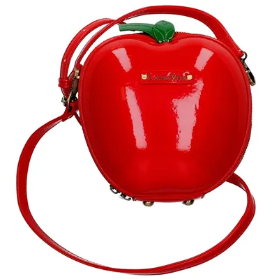 Produktbild von Laura Vita Damen Umhängetasche besondere Form außergewöhnlich Handtasche Pomme, Farbe:Rot
