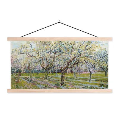Produktbild von MuchoWow® Textilposter Blühender Obstgarten - Vincent van Gogh 120x60 cm mit holzfarbenen Rahmen - Klemmleiste