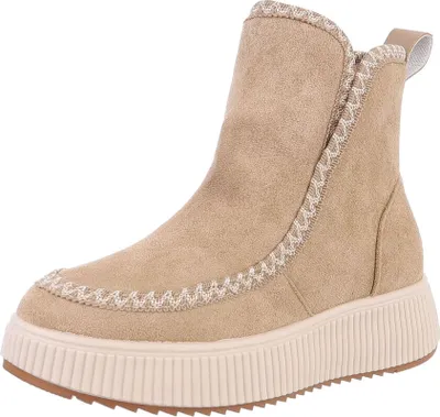 Produktbild von Ital-Design Damen Stiefeletten Leicht gefüttert Wildlederoptik Plateaustiefeletten 87214689 Hellbraun Gr.  39