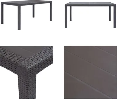 Immagine prodotto di vidaXL Tavolo da giardino marrone 150 x 90 x 72 cm in plastica effetto rattan - Tavolo da giardino - Tavoli da giardino - Tavolo da esterno - Tavoli da esterno