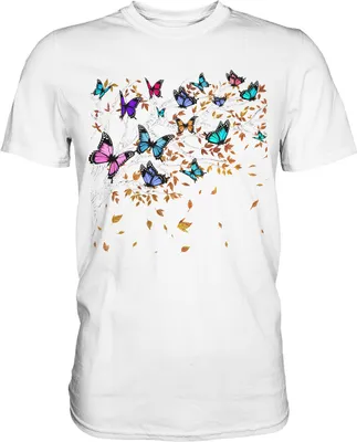 Produktbild von Natur Schmetterlinge T-Shirt – White / XXL