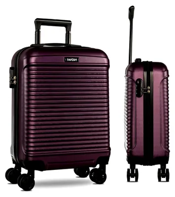 Produktbild von Kleiner Koffer Las Palmas: 55x40x20cm leichter Hartschalenkoffer mit Rollen, 34L geeignet für Ryanair, Lufthansa und andere. Kabinenkoffer (metallic lila, M)