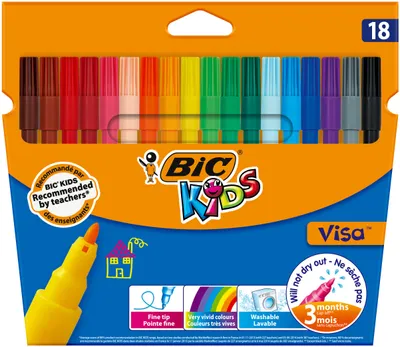 Zdjęcie produktu dla BIC 888681, Różne kolory, Różne kolory, 18 kol., Końcówka cienka, Okrągły, Różne kolory