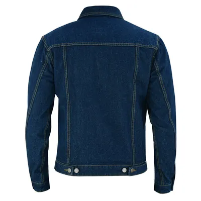 Produktbild von BULLDT Herren Motorradjacke Jeansjacke Trucker Jacke Futter aus Aramid-Polyamid-fasern mit Protektoren, Größe:50/M, Farbe:Dunkelblau