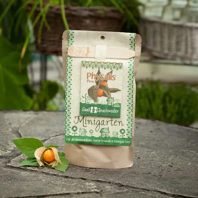 Produktbild von Die Stadtgärtner Minigarten Physalis "Peru" | Komplettes Anzuchtset für die süß-sauren Lampions | Gesiebte Erde, bestes Saatgut & eine ausführliche Anleitung