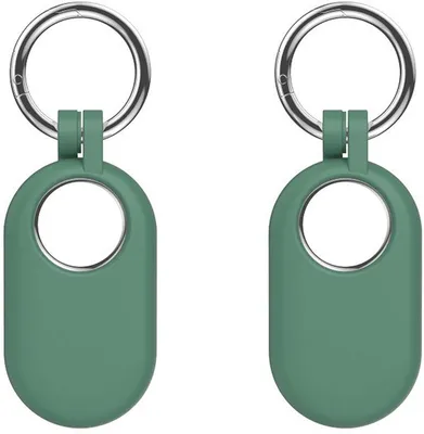 Produktbild von Schlüsselanhänger passend für Samsung SmartTag 2 - Silikon - 2 Stück - Dunkelgrün - CHPN.