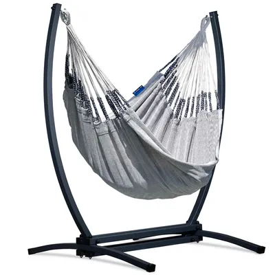 Produktbild von Potenza Hängesessel 140x180 Hängestuhl Hängeschaukel Textil Hängesitz mit Gazela Gestell I HängematteGestell Hängestuhlgestell max 160kg