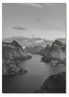 Produktbild von POSTER - 29x42 cm (A3) - Lunori - Graue, majestätische Berge, ein ruhiger See -  Wandbild für Wohnzimmer Schlafzimmer & Flur, Modernes Poster Wanddeko, Ungerahmt