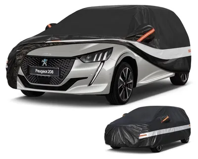 Immagine prodotto di Copertura per auto, 10 strati, impermeabile, per Peugeot 208 (2012-2025), colore nero