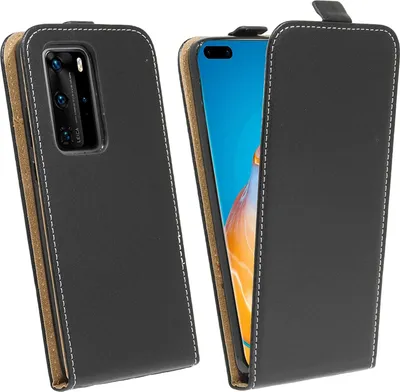 Immagine prodotto di cofi1453® Custodia flip compatibile con HUAWEI P40 PRO Custodia per telefono cellulare Cover protettiva pieghevole verticale Flip Cover Nero