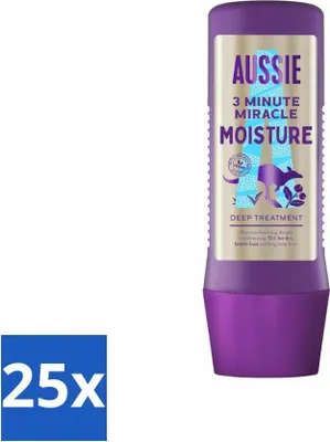 Productafbeelding van Aussie - Haarmasker - 3 Minuten Wonderhydratatie - Intensief - Veganistische verzorging - 225 ml - Voordeelverpakking - 25 stuks