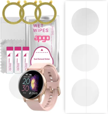 Produktbild von apgo 3 Stück Schutzfolie, klar, kompatibel mit Smartwatch AW88 Smartwatch, Hydrogel Displayschutzfolie mit Positionierhilfe, Displayfolie, robust und kratzfest