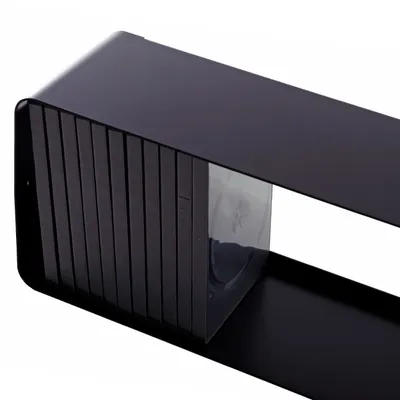 Obrázok produktu pre DESIGN DVD WALL REGAL CUBE L | 120cm kovová retro polica na cca 110DVD | farba: čierna