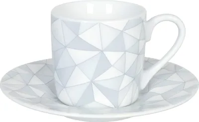 Obrázek produktu pro Könitz Šálek na espresso s podšálkem Odstíny šedé, šálek na kávu, hrnek na espresso, porcelán, 85 ml, 11 5 053 2632
