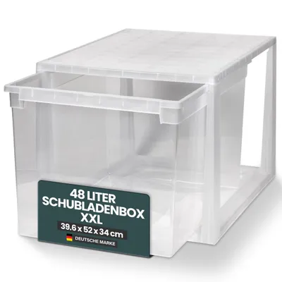Produktbild von Schubladenbox Größe 52 XXL mit  Nutzvolumen von 50 Litern, Maße: 39,6x52x33,9 cm