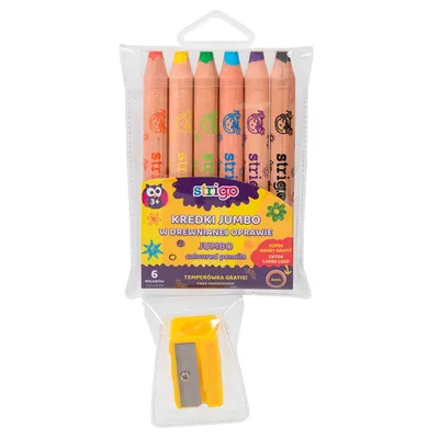 Image de Crayons de bois Jumbo 6 couleurs STRIGO
