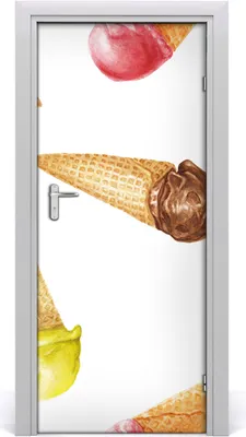 Produktbild von Tulup Türaufkleber 85x205 cm Dekorative Aufkleber Selbstklebend Wasserdichte Tapete Abnehmbar Schlafzimmer Wohnzimmer Wohnkultur - Eis wafelku