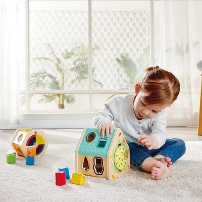 Produktbild von Hape Critter House Shape Sorter, 2 Jahr(e), Holz, Mehrfarbig