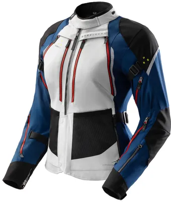 Produktbild von Rebelhorn Hardy 3.0 wasserdichte Damen Motorrad Textil Jacke, grau/blau/rot, S
