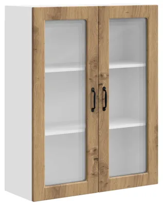 Produktbild von vidaXL Wandglas-Schrank PORTO Artisan-Eiche 80 x 31 x 100 cm