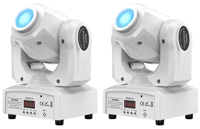 Zdjęcie produktu dla Ruchoma głowica LED do oświetlenia scenicznego – ZQ02101, zestaw 2 szt. – 150 W – DMX512 – pilot zdalnego sterowania – 90–240 V – wtyczka UE
