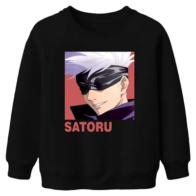 Immagine prodotto di Satoru Gojo Jujutsu Kaisen Blindfold Anime Aesthetics Fan Gift Unisex Kids Felpa Pullover, Nero, 140